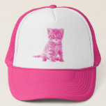 Pink Kitty Cat Trucker Hat at Zazzle