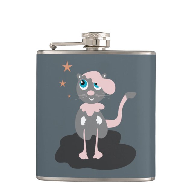 Pink Kitty Hip Flask (Front)