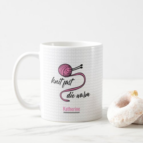 Pink Knit Fast Die Warm Coffee Mug