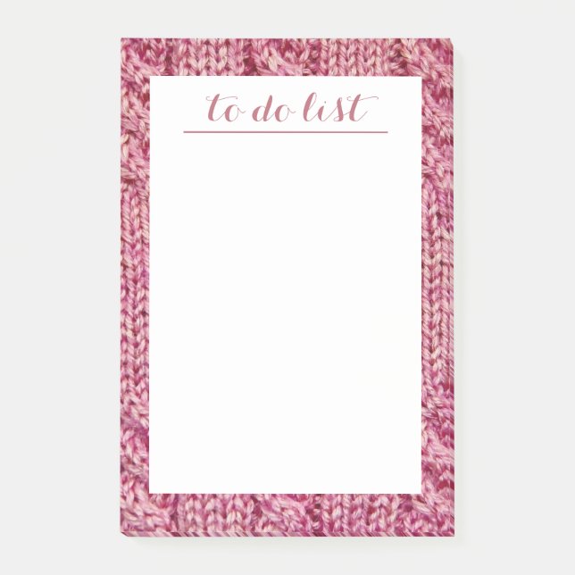 Pink Knitting To Do Post-it Notes (Front)