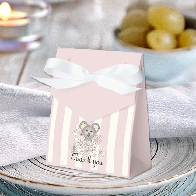 Pink Koala Baby Girl Shower / Kids Birthday Party Favor Boxes (Creator Uploaded)