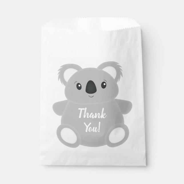 Pink Koala Bear Birthday Party Favor Bag (Front)