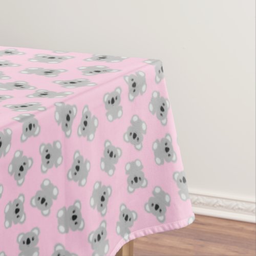 Pink Koala Bear Birthday Party Tablecloth