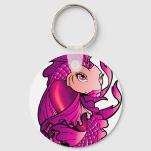 Pink koi keychain