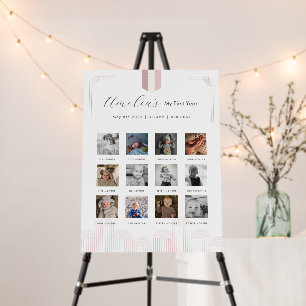 Pink Korean First Year Photo Milestone Board