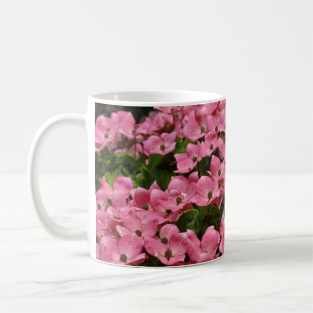 Pink kousa dogwood flowers coffee mug (Left)