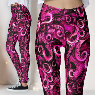 Pink Kraken Tentacle   Pastel Goth Sea Witch Leggings