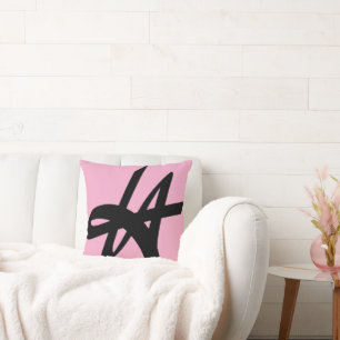 Pink LA Los Angeles graffiti letters throw pillow