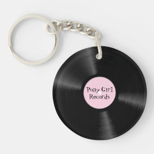 Pink Label Record Keychain