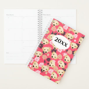 Pink Labrador Planner Notebook