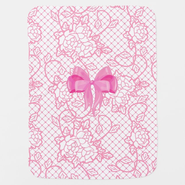 Pink Lace Baby Blanket (Front)