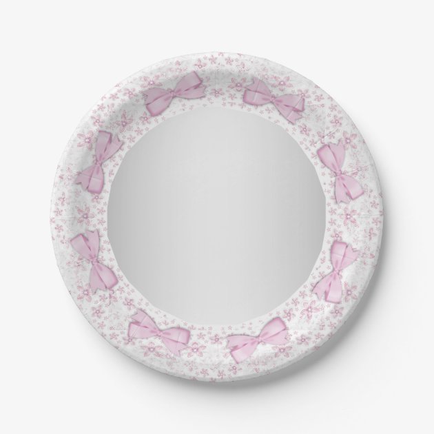 Pink and gray clearance paper plates