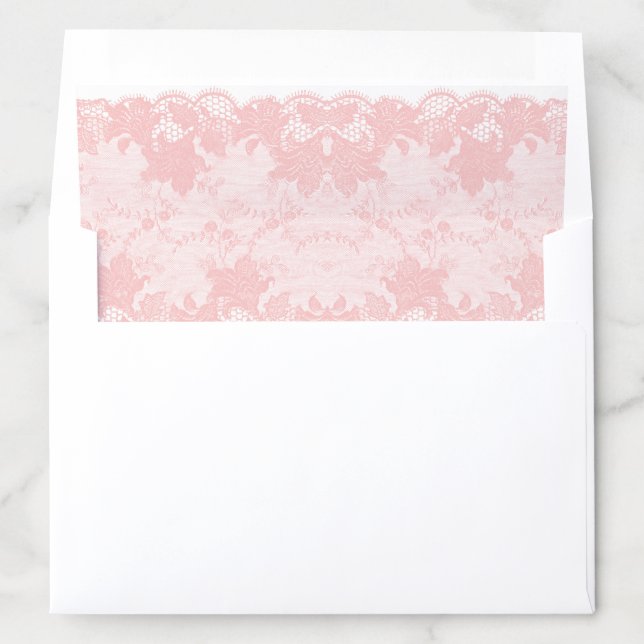 Pink Lace Bridal Shower  Envelope Liner (In Envelope)