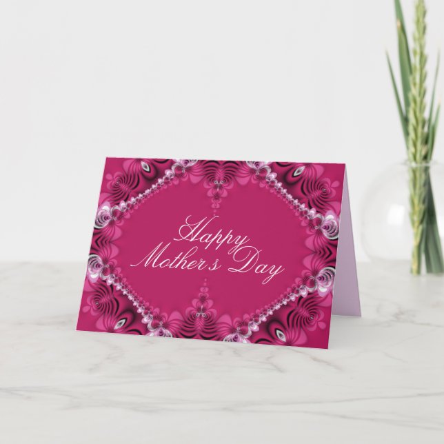 Pink Lace Elegance Mothers Day Card (Front)