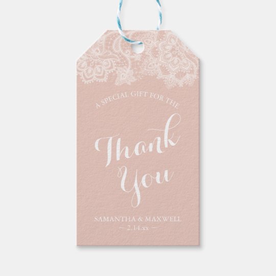 Pink Lace Favor Tags Template