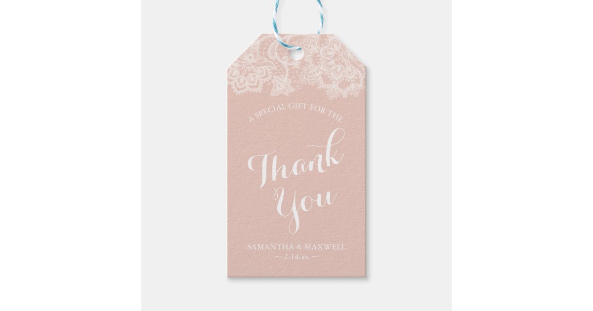 Pink Lace Favor Tags Template Zazzle Com