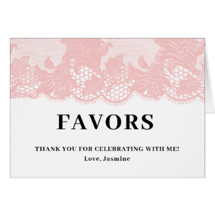 Pink Lace Favors Paper Tent Cards