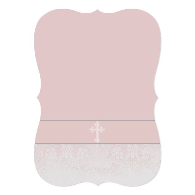 Pink Lace First Holy Communion Invitations
