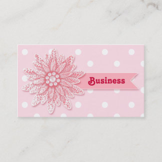Pink Lace Flower Business Card