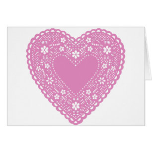 Pink Lace Heart Cards