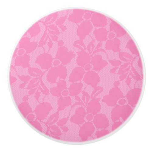 Pink Lace Lacy Floral Lingerie Drawer Dresser Ceramic Knob