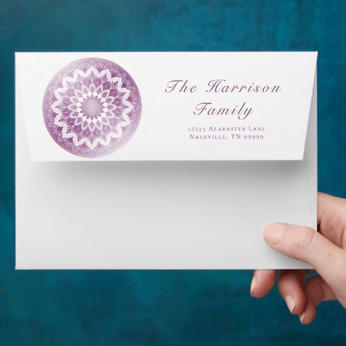 Pink Lace Mandala Wedding Envelope