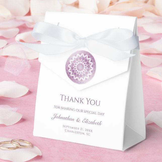 Pink Lace Mandala Wedding Favor Boxes (Wedding)