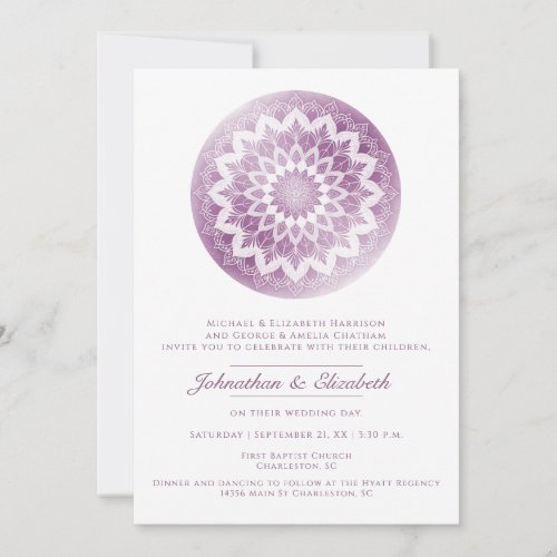 Pink Lace Mandala Wedding Invitation