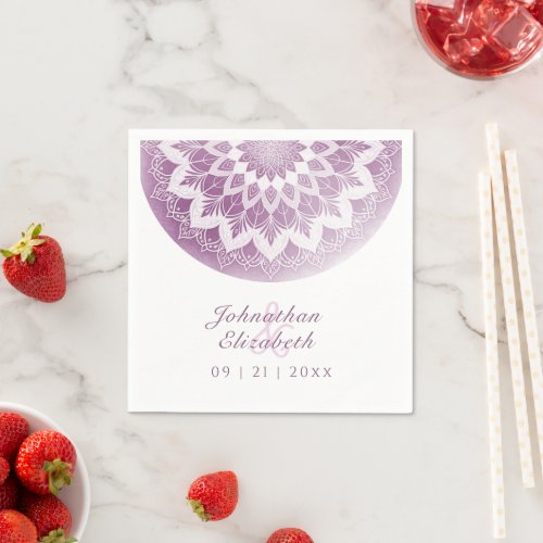 Pink Lace Mandala Wedding Napkins