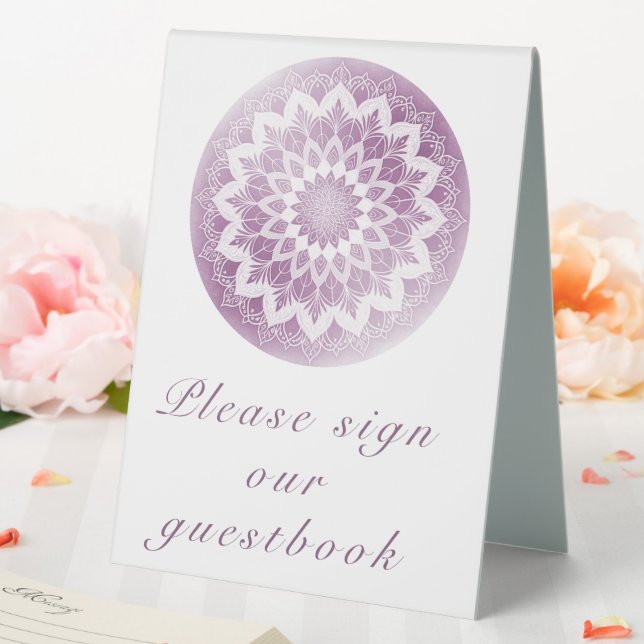 Pink Lace Mandala Wedding Table Tent (In SItu (Wedding))