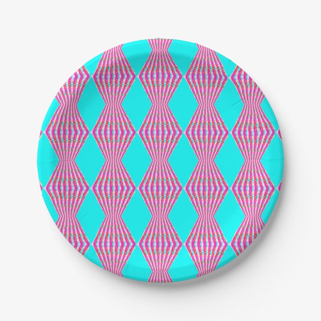 pink lace pattern paper plates (Front)