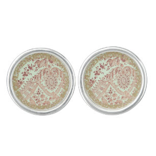 Pink Lace Roses Cufflinks