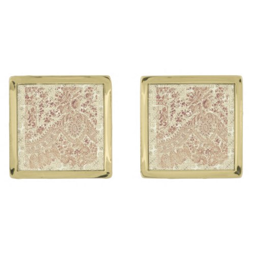 Pink Lace Roses Cufflinks