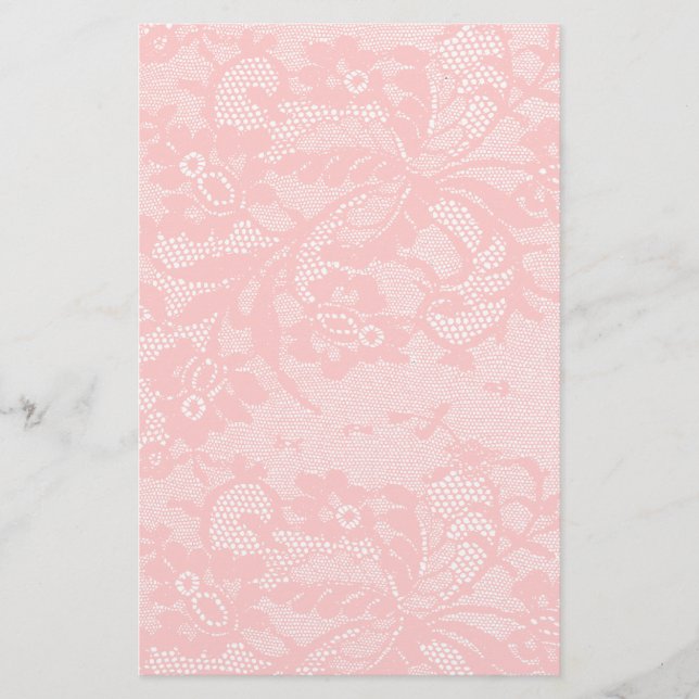 Pink Lace Stationery (Front)