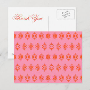 Pink Lace Thank You Postcards