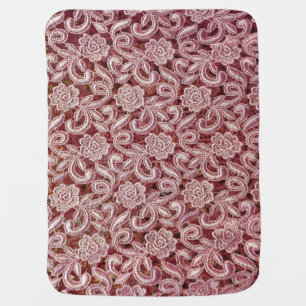Pink lace, vintage roses pattern. baby blanket