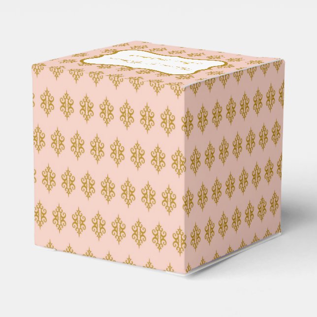Pink Lace Wedding Favor Box (Back Side)