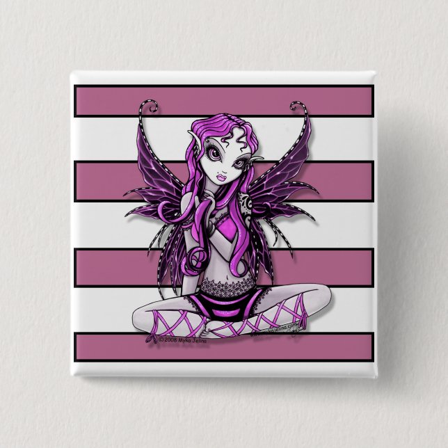 Pink Lacey Fairy Button (Front)