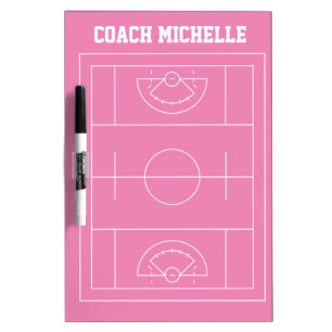 Pink Lacrosse Coach Dry Erase Board