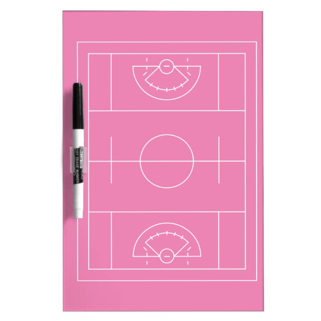 Pink Lacrosse Coach Dry Erase Board (Front)