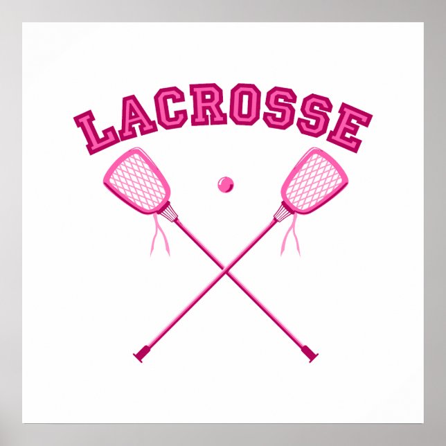 Pink Lacrosse Logo Poster (Front)