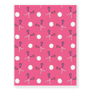 Pink lacrosse pattern temporary tattoos
