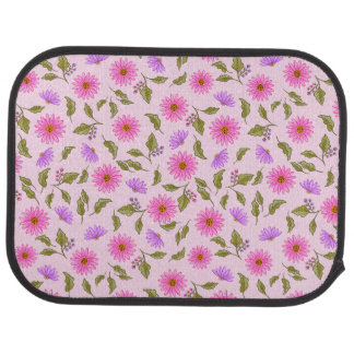 Pink Lacy Daisy Personalized Set of Car Mats