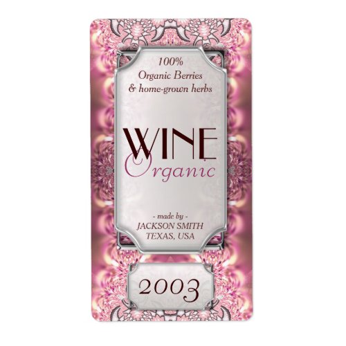 Pink Ladies Dreamy Custom Text Wine Bottle Labels