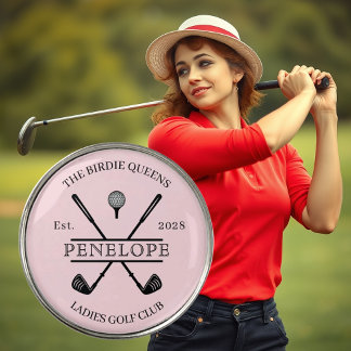 Pink Ladies Golf Club Name Ball Marker