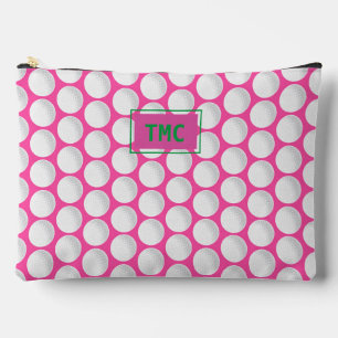 Pink Ladies Golf INITIALS Green Preppy Fun Accessory Pouch