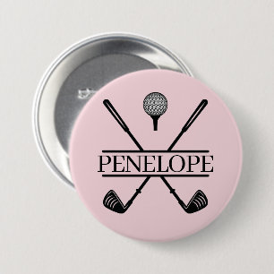 Pink Ladies Golf Name Button
