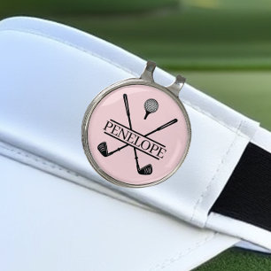 Pink Ladies Golf Name Hat Clip