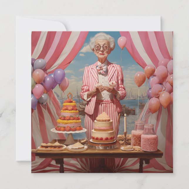 Pink Lady Birthday Party Invitation (Front)