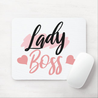 Pink lady boss wording mouse pad